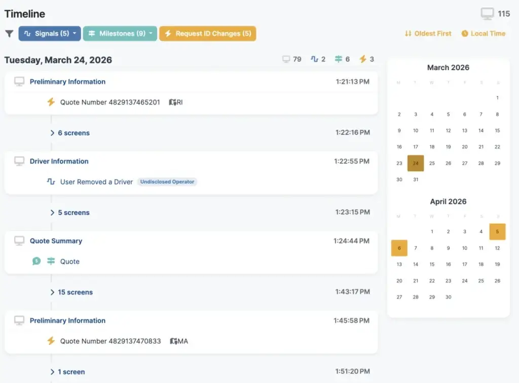 formotiv session timeline