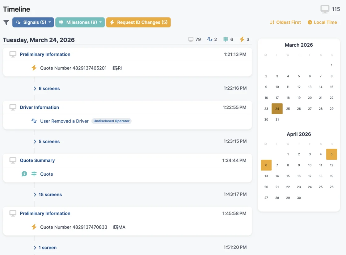formotiv session timeline