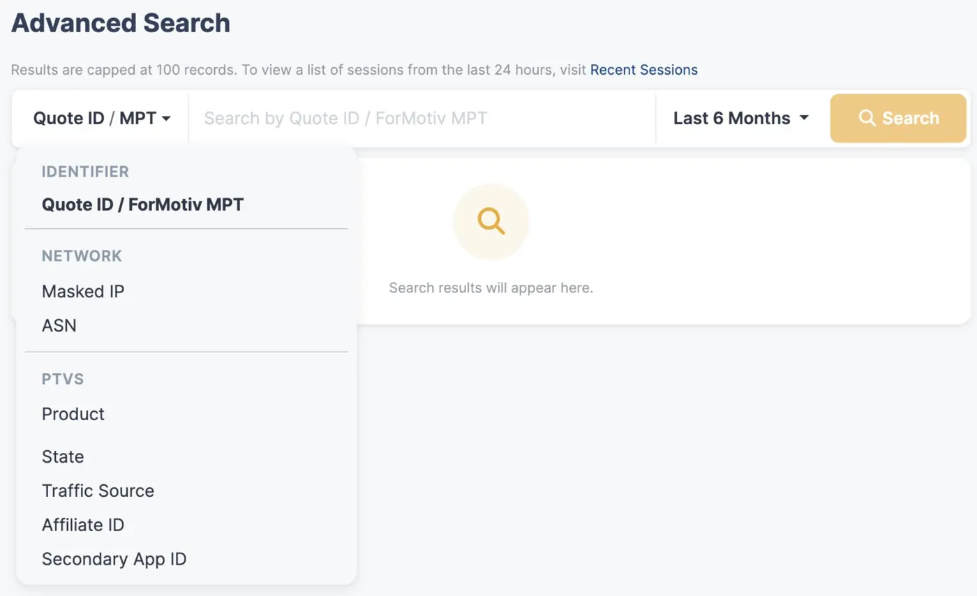 ForMotiv Console advanced search